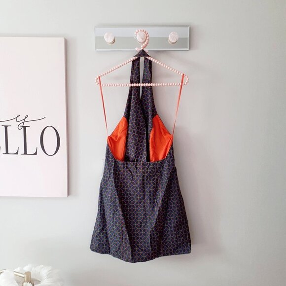 NWOT Free People navy blue & orange halter neck blazer mini dress, S - Picture 9 of 10